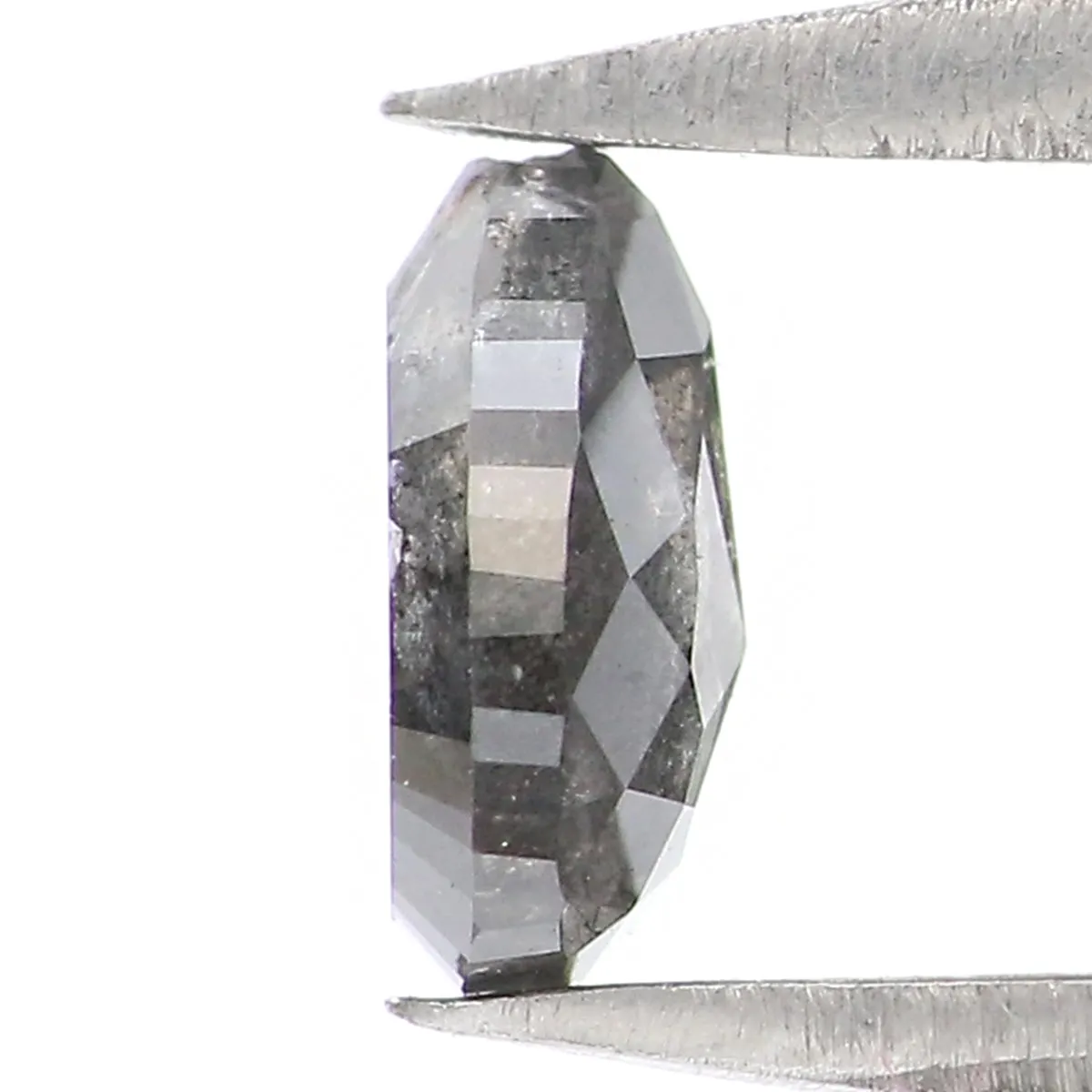 0.43 CT Natural Loose Pear Shape Diamond Salt And Pepper Pear Rose Cut Diamond 5.30 MM Natural Black Grey Color Pear Shape Diamo