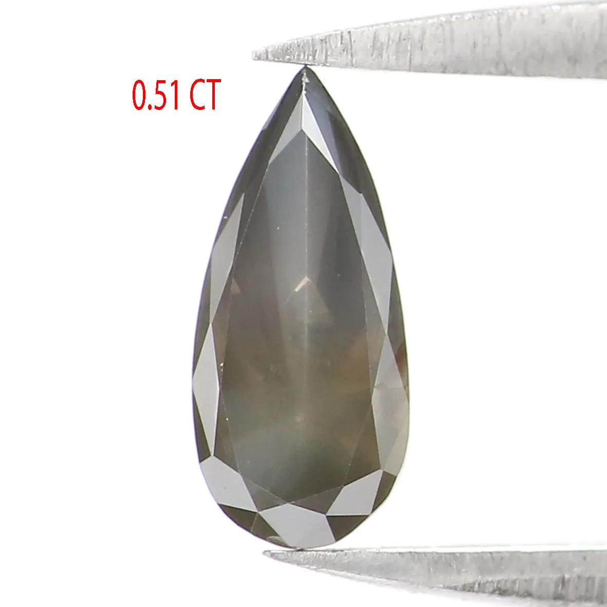 0.51 CT Natural Loose Pear Shape Diamond Black Grey Pear Brilliant Cut Diamond 8.20 MM Natural Black Grey Color Pear Shape Diamo