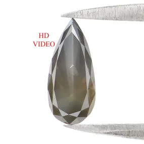 0.51 CT Natural Loose Pear Shape Diamond Black Grey Pear Brilliant Cut Diamond 8.20 MM Natural Black Grey Color Pear Shape Diamo