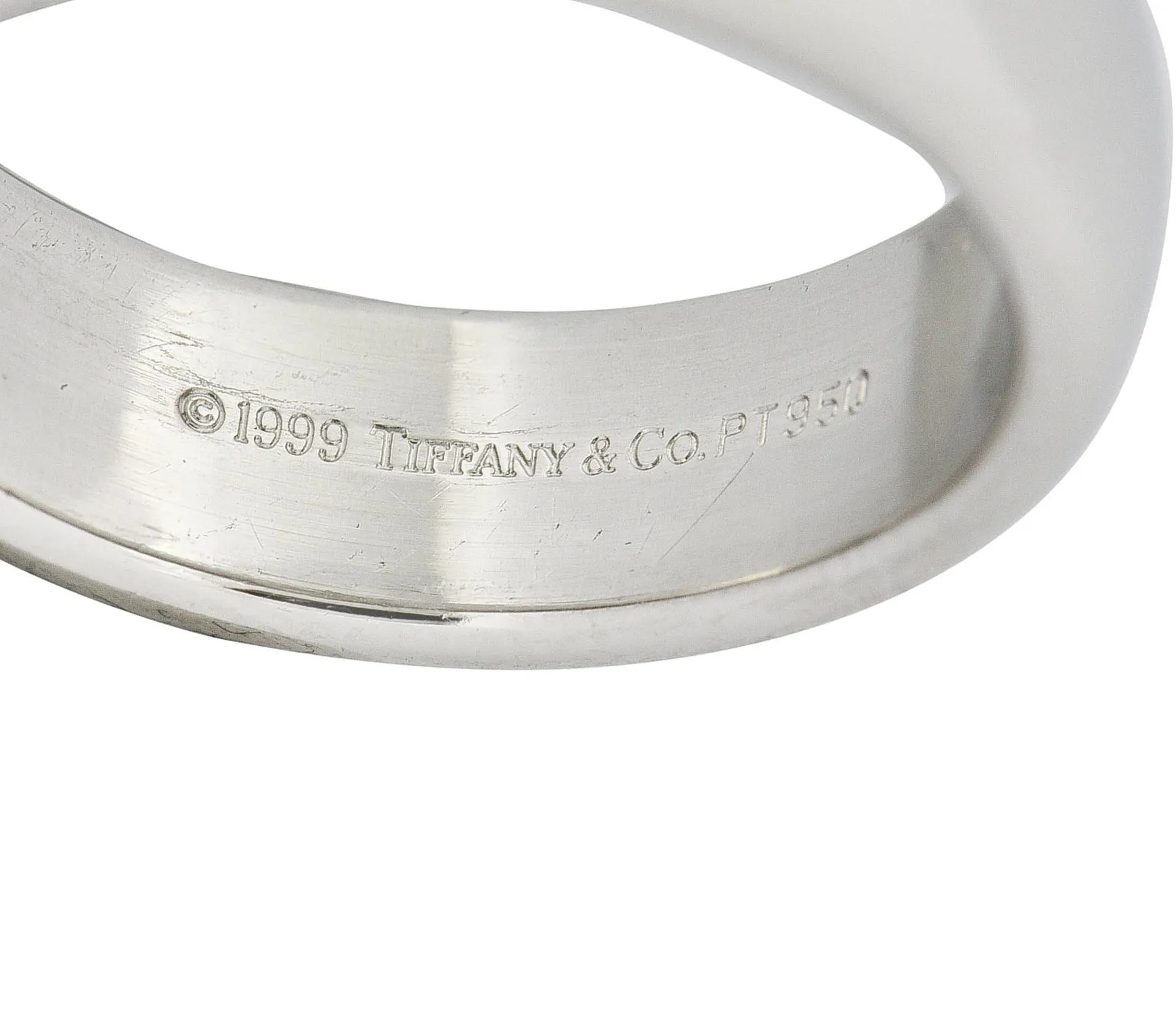 1999 Tiffany & Co. Platinum 6.0 MM Unisex Wedding Band Ring