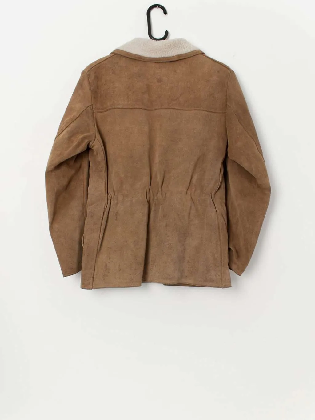 70s vintage suede jacket with borg lining – Small