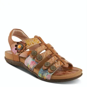  Actionetta Gladiator Sandal in Camel Multi  