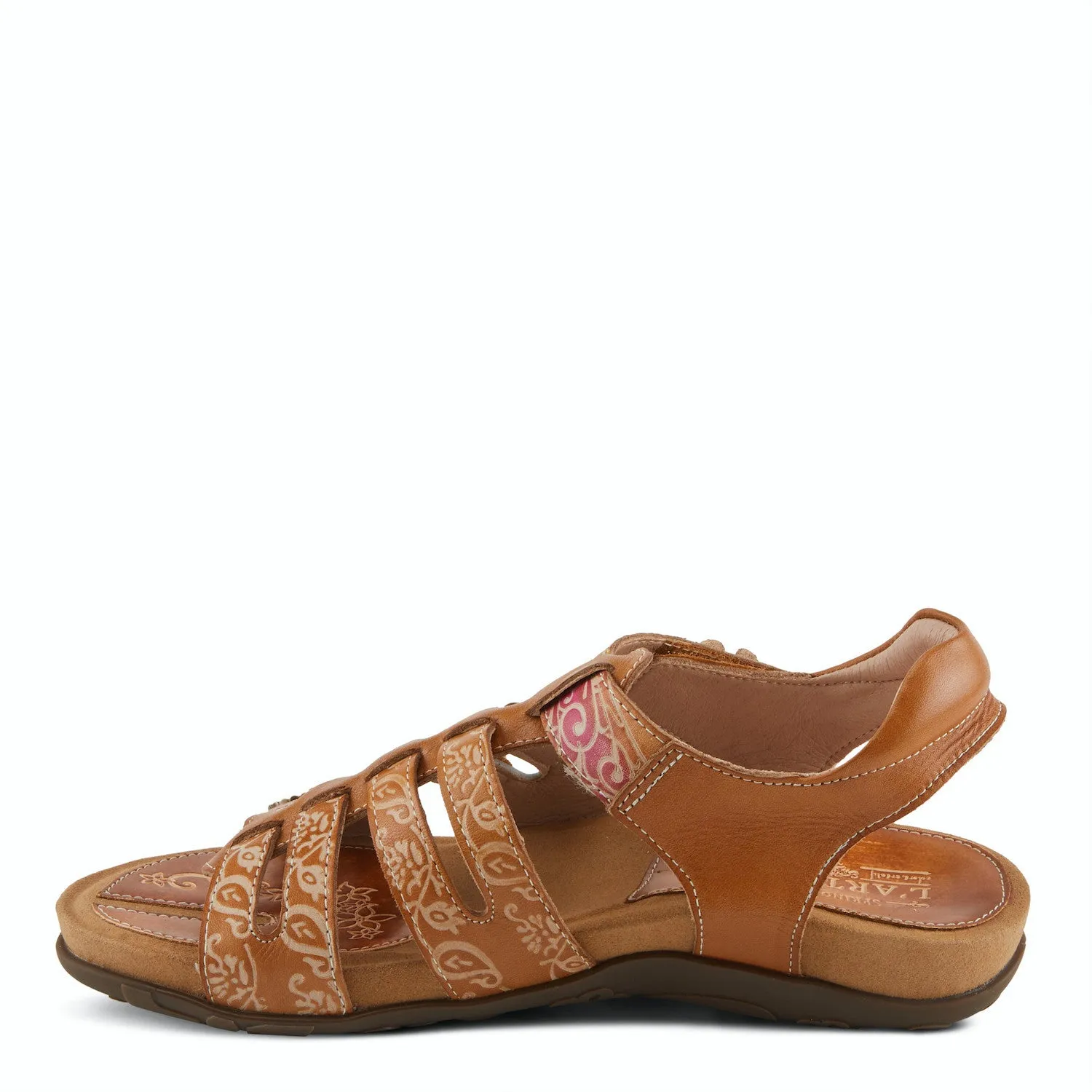  Actionetta Gladiator Sandal in Camel Multi  