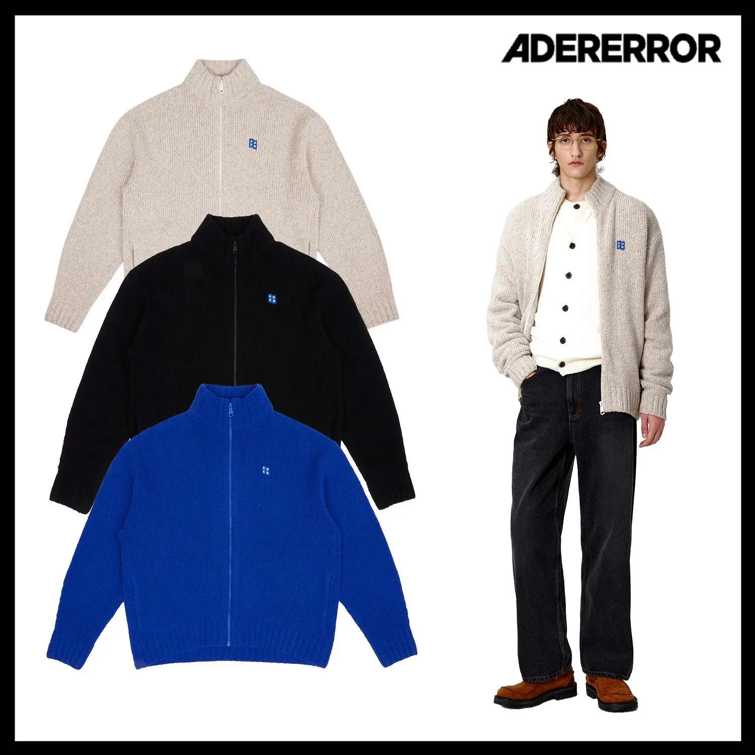 ADERERROR  |Unisex Street Style Logo Cardigans