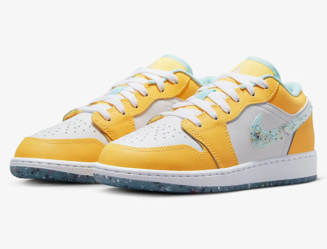 Air Jordan 1 Low SE GS Recycled Grind Citron Pulse Action Green DX4375-800