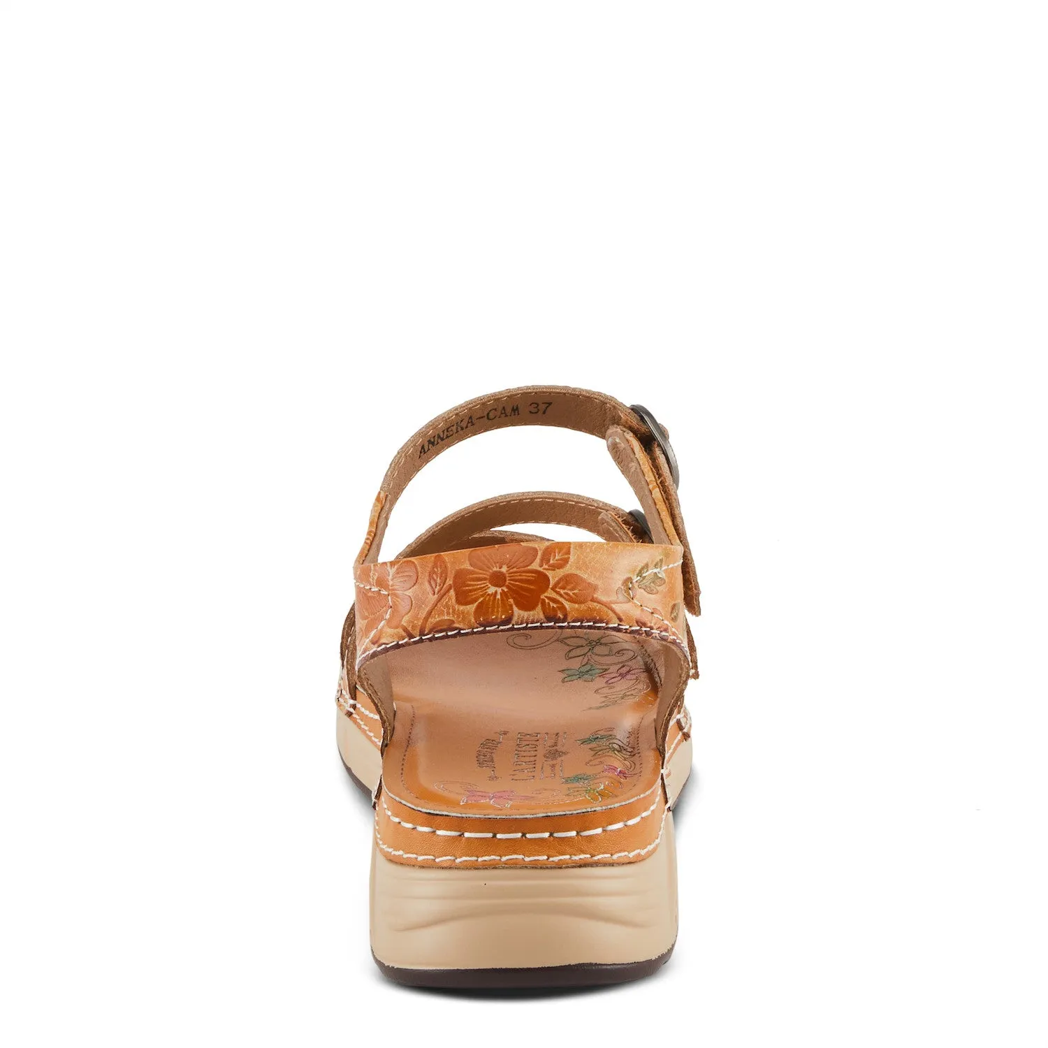  Anneka Refreshing Tri-Strap adjustable sandal in Camel Multi  