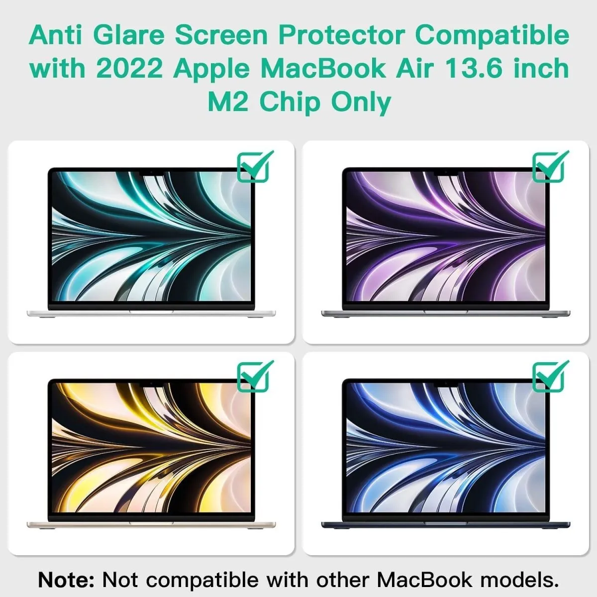 Anti-glare Screen Protector for MacBook Air 13, M3 (2024)/ M2 (2023-2022)