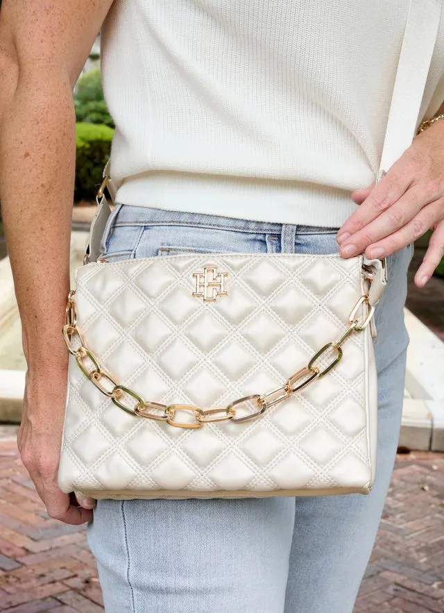 Ariana Crossbody Pearl Quilted DQ RESTOCK END OF SEPTEMBER