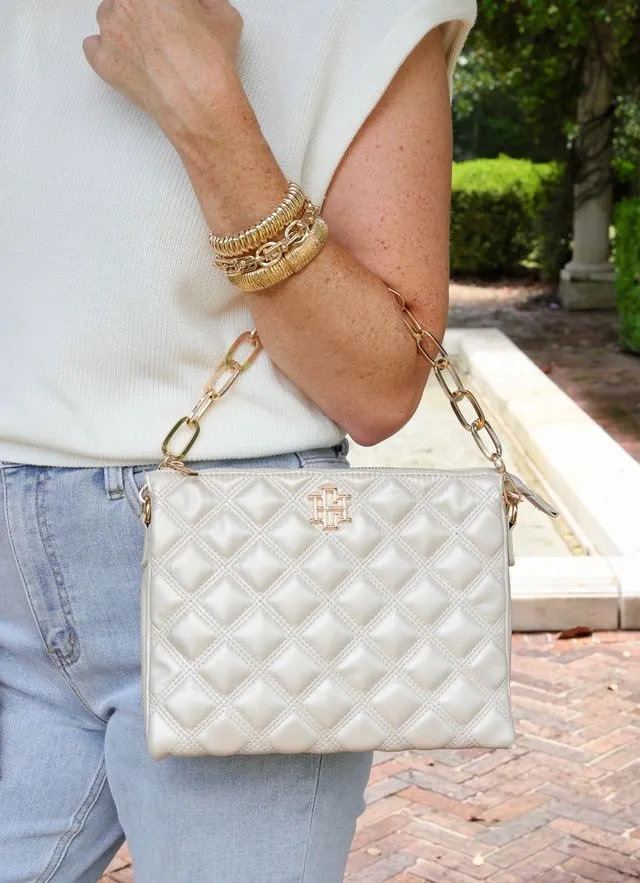 Ariana Crossbody Pearl Quilted DQ RESTOCK END OF SEPTEMBER