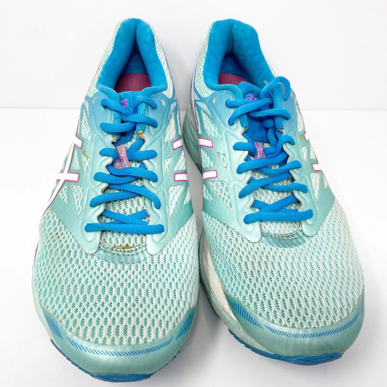 Asics Womens Gel Cumulus 18 T6C8N Blue Running Shoes Sneakers Size 11