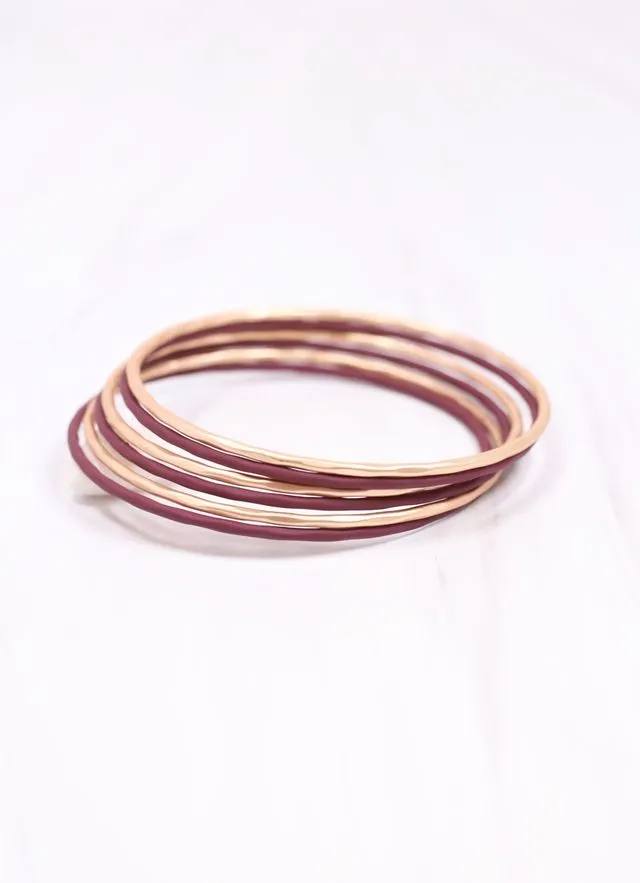 Autry Bangle Set GARNET GOLD