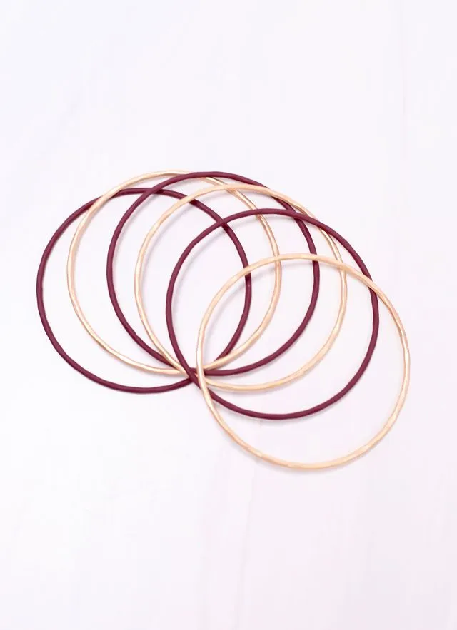 Autry Bangle Set GARNET GOLD