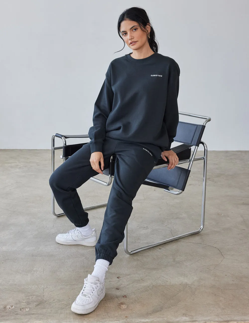 Basics Black Unisex Crewneck