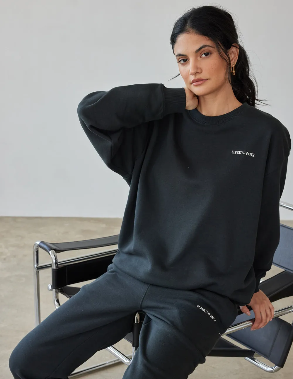 Basics Black Unisex Crewneck