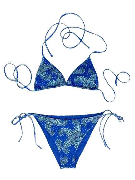 BIKINI A TRIANGOLO FANTASIA BLU