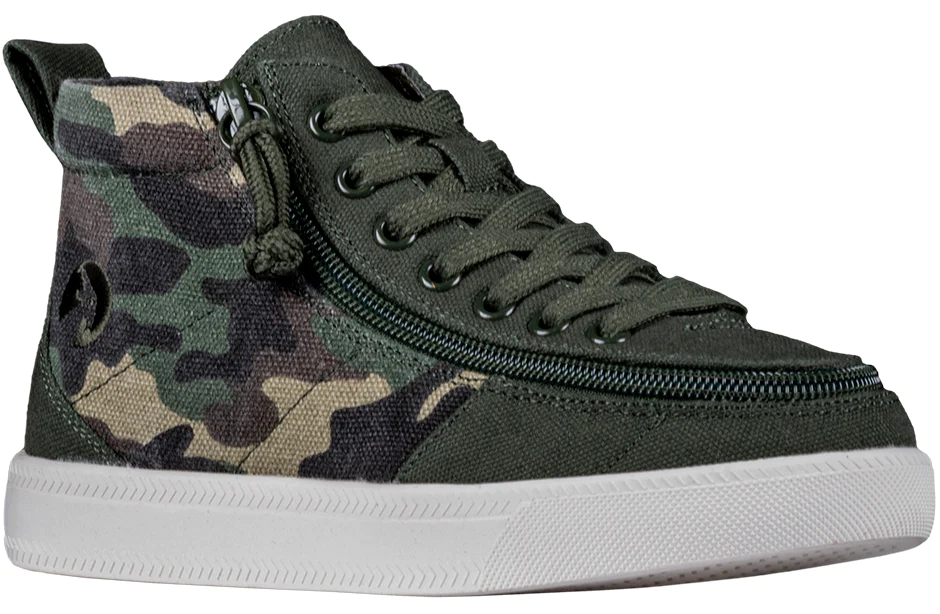 Billy Boys Toddler Hightop Zip Up Sneakers- Olive Camo