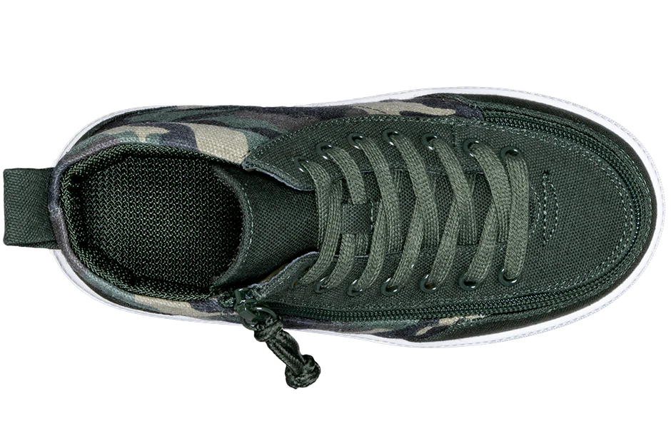 Billy Boys Toddler Hightop Zip Up Sneakers- Olive Camo