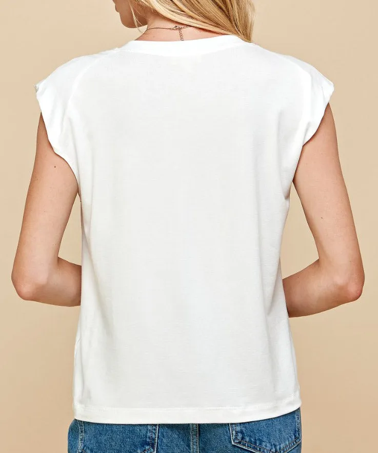 Blossom Muscle Tee - Ivory