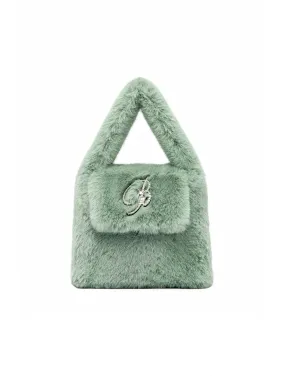 Blumarine Eco Fur Green Embellished Bag