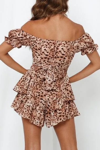 Bonita Romper - Brown Leopard