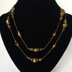 Brown & Bronze NECKLACE 31 Inches Long 17g