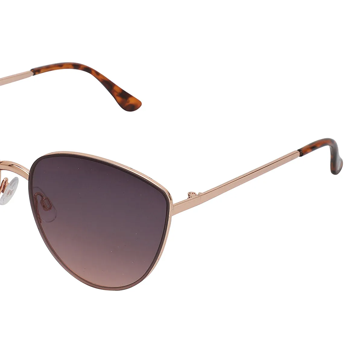 Carlton London Rose Gold & Brown Toned Uv Protected Cateye Sunglasses For Women