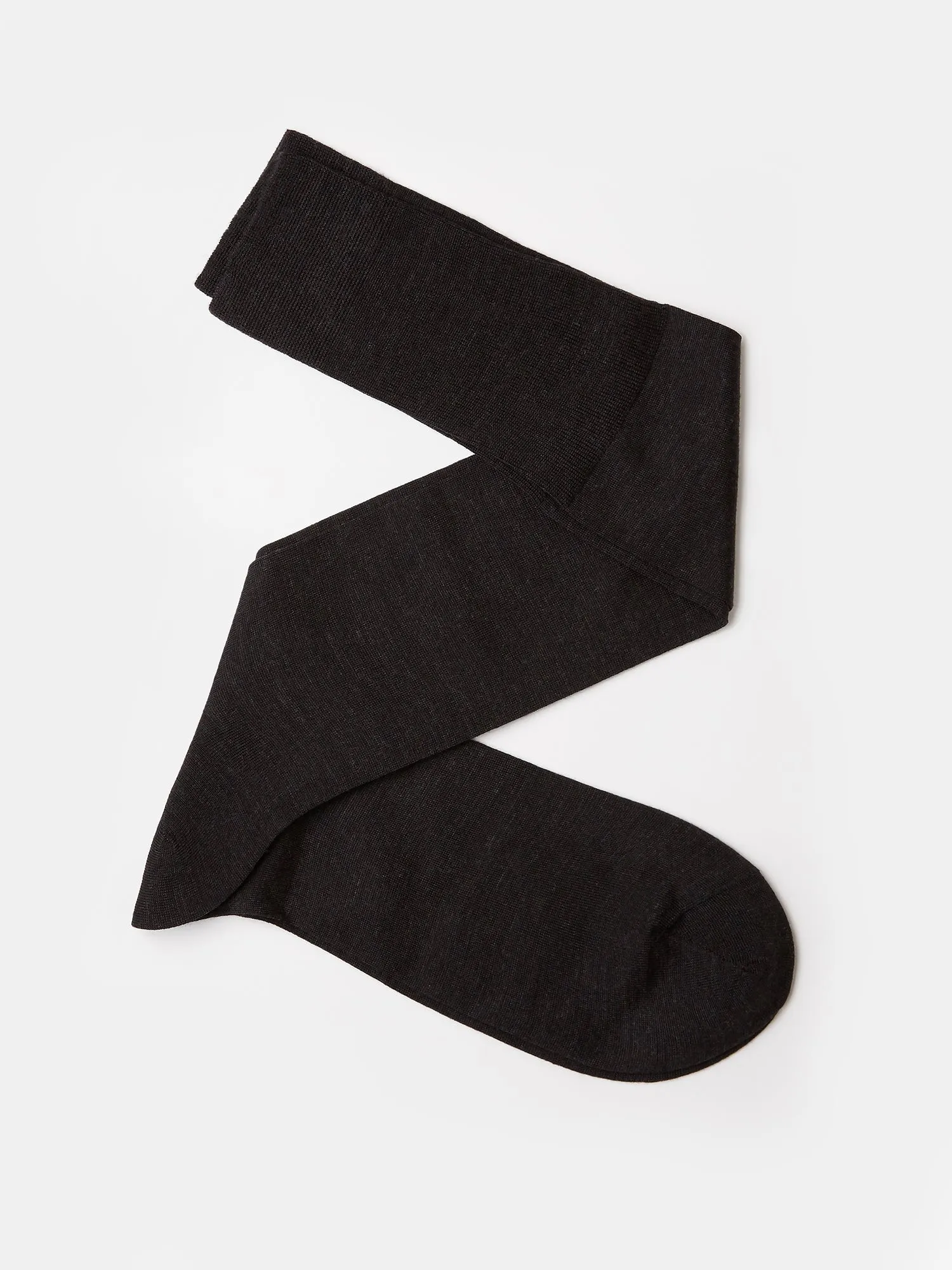 Charcoal Knee High Woollen Socks ( x10 Pack)