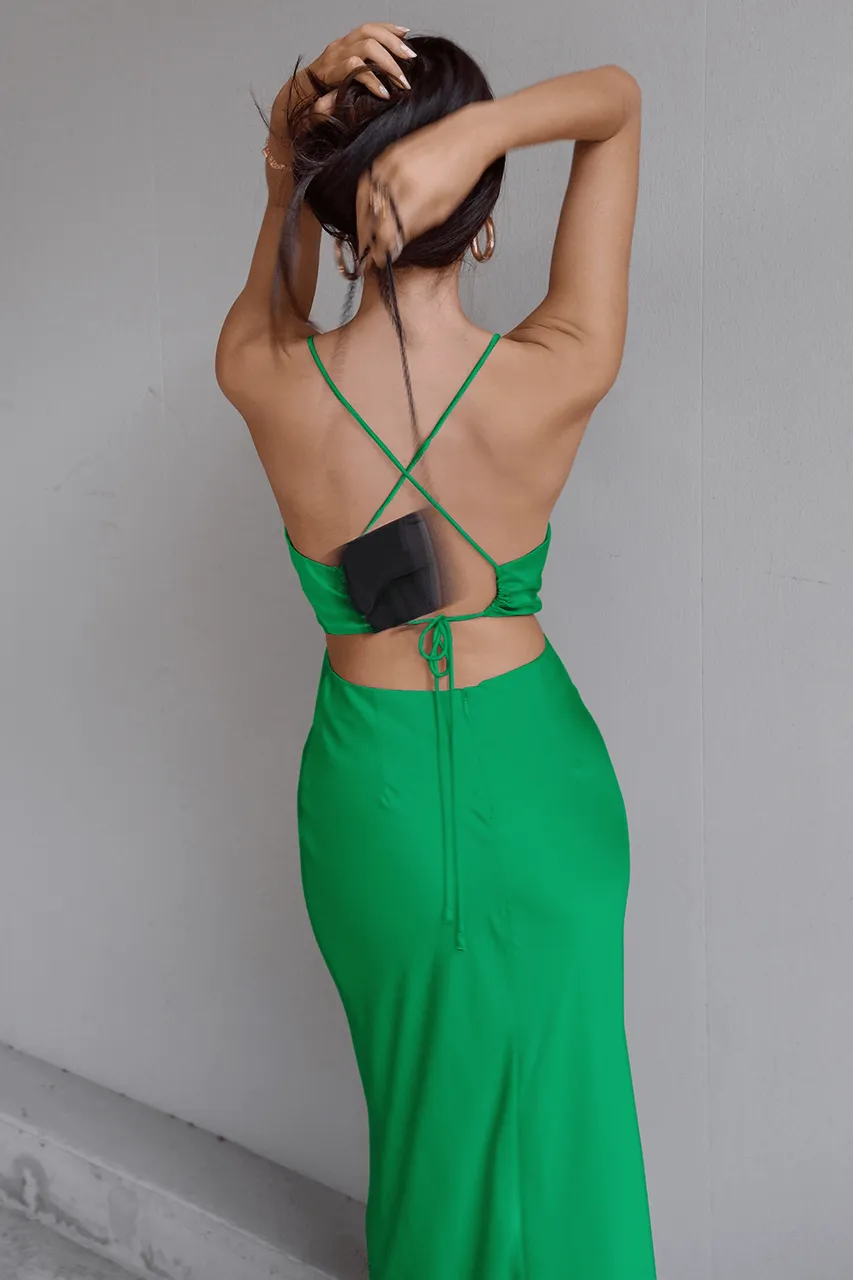 Charissa Slip Dress - Emerald