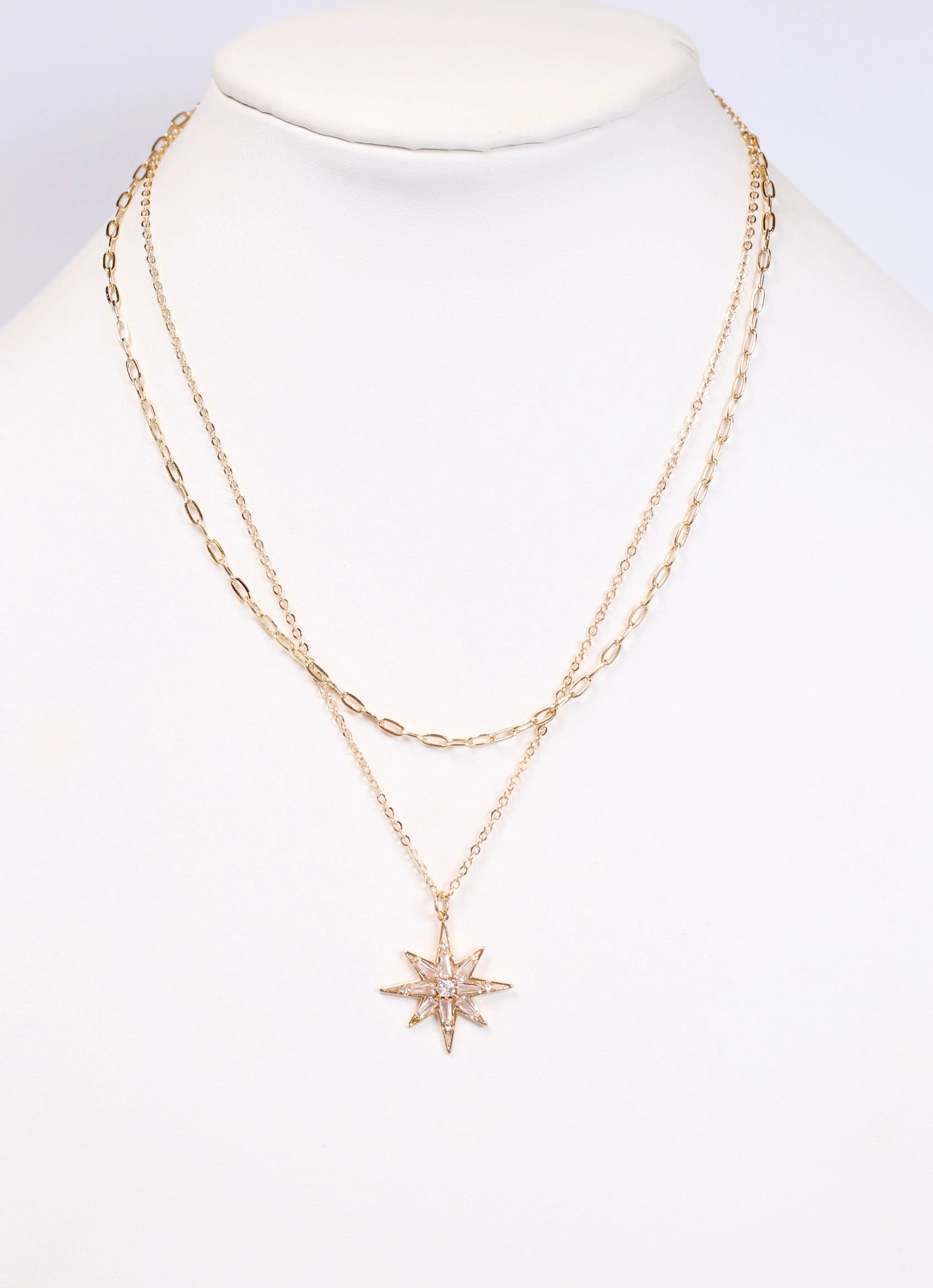 Chatam CZ Sunburst Necklace GOLD