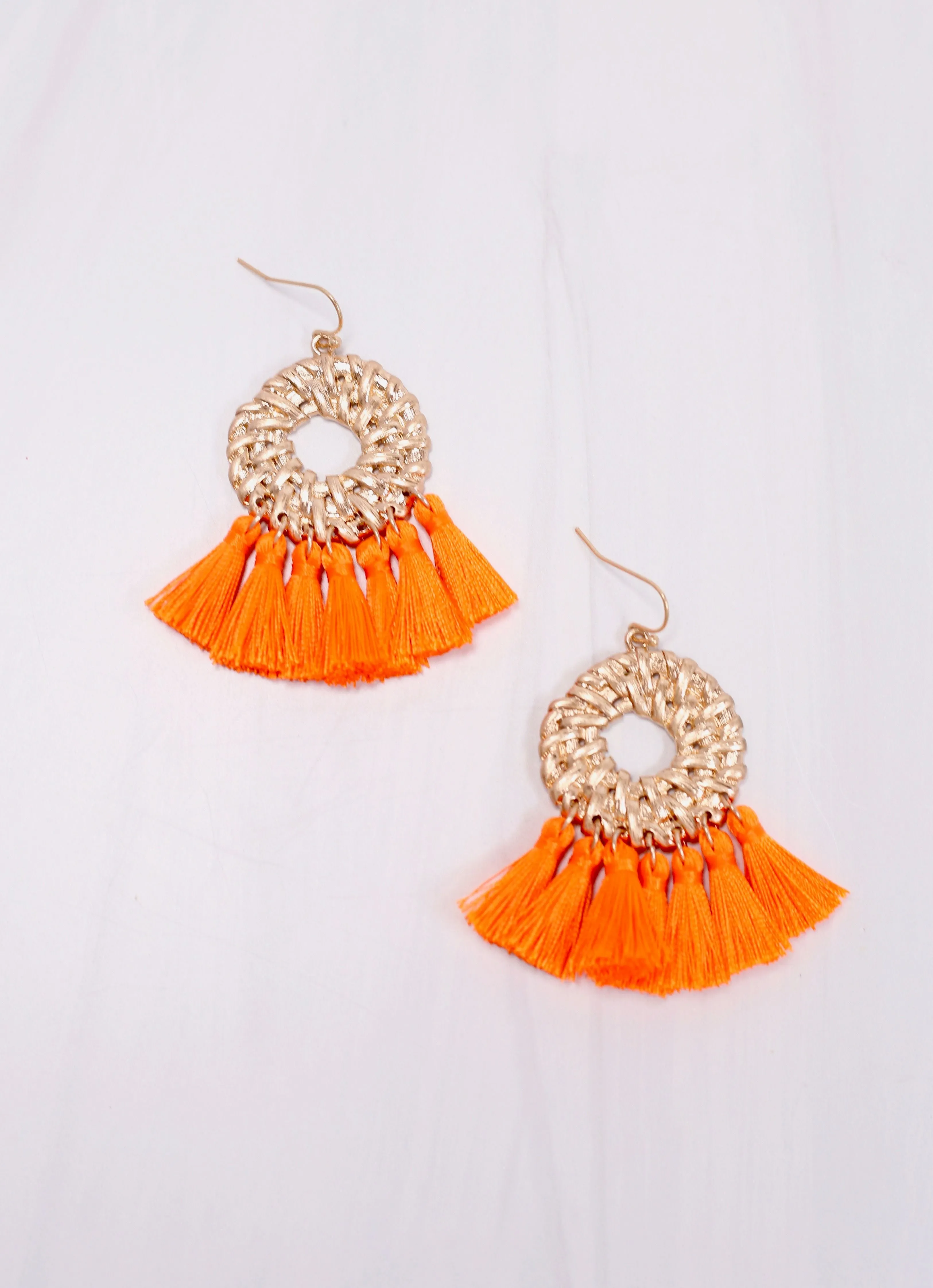 Cheshire Tassel Drop Earring ORANGE