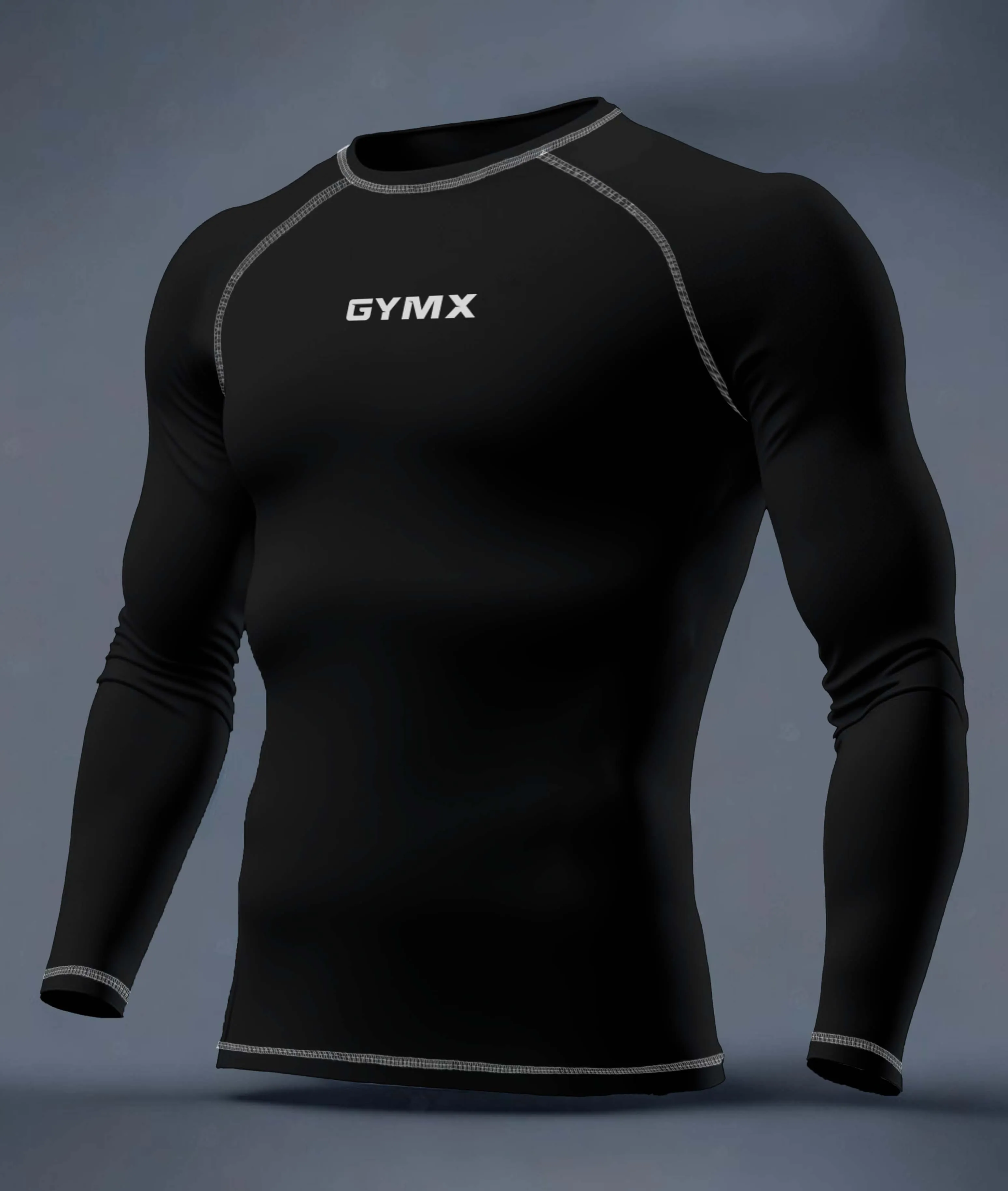 Compression GymX Full Sleeve Tee: Black