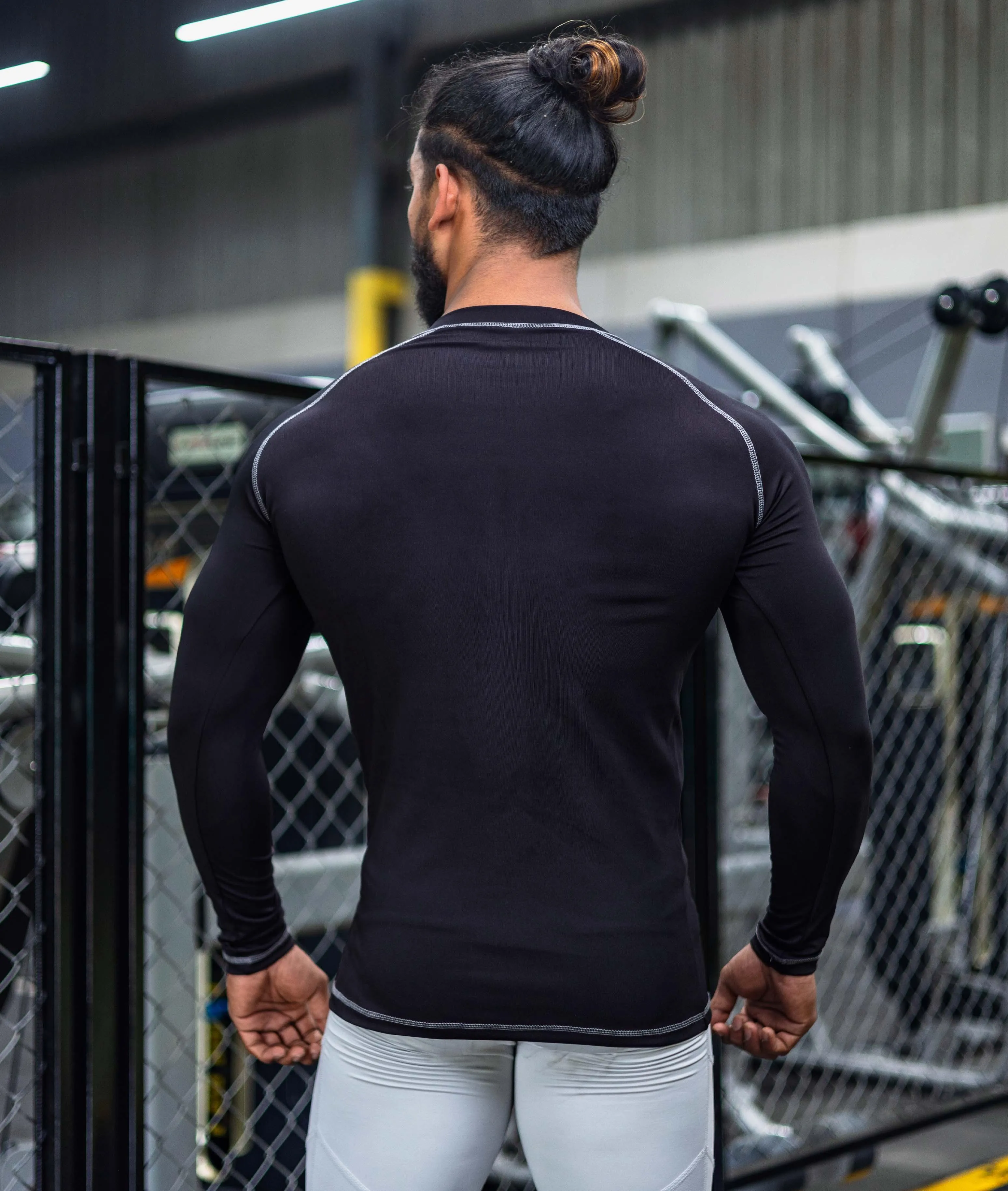 Compression GymX Full Sleeve Tee: Black