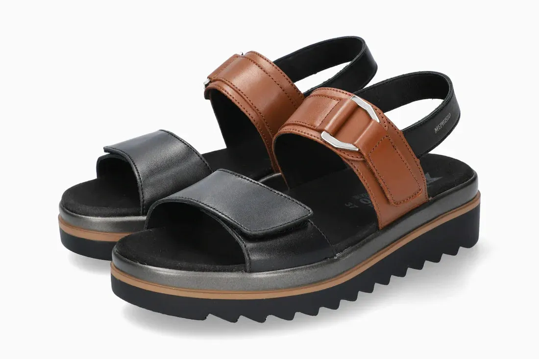  Dakota Casual Buckle Platform Sandal in Black  