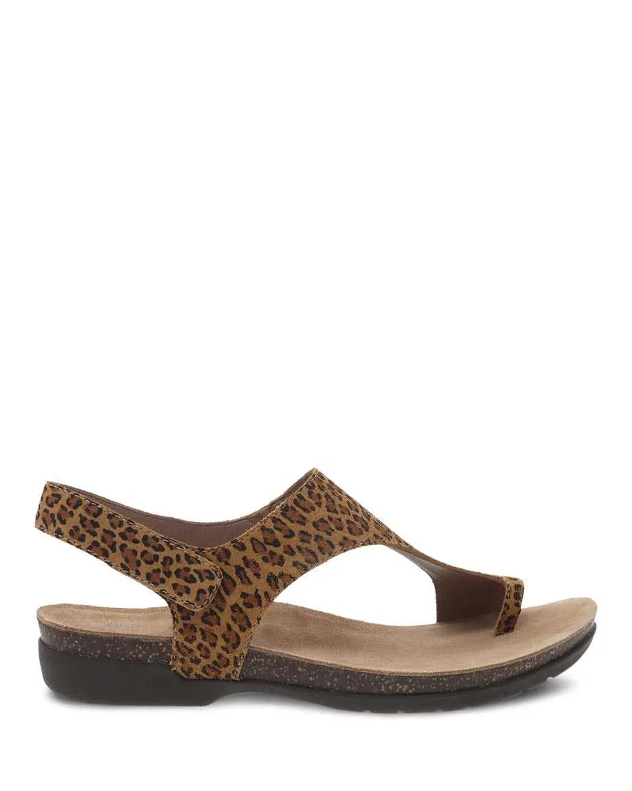 Dansko Womens Reece Sandal- Leopard Suede