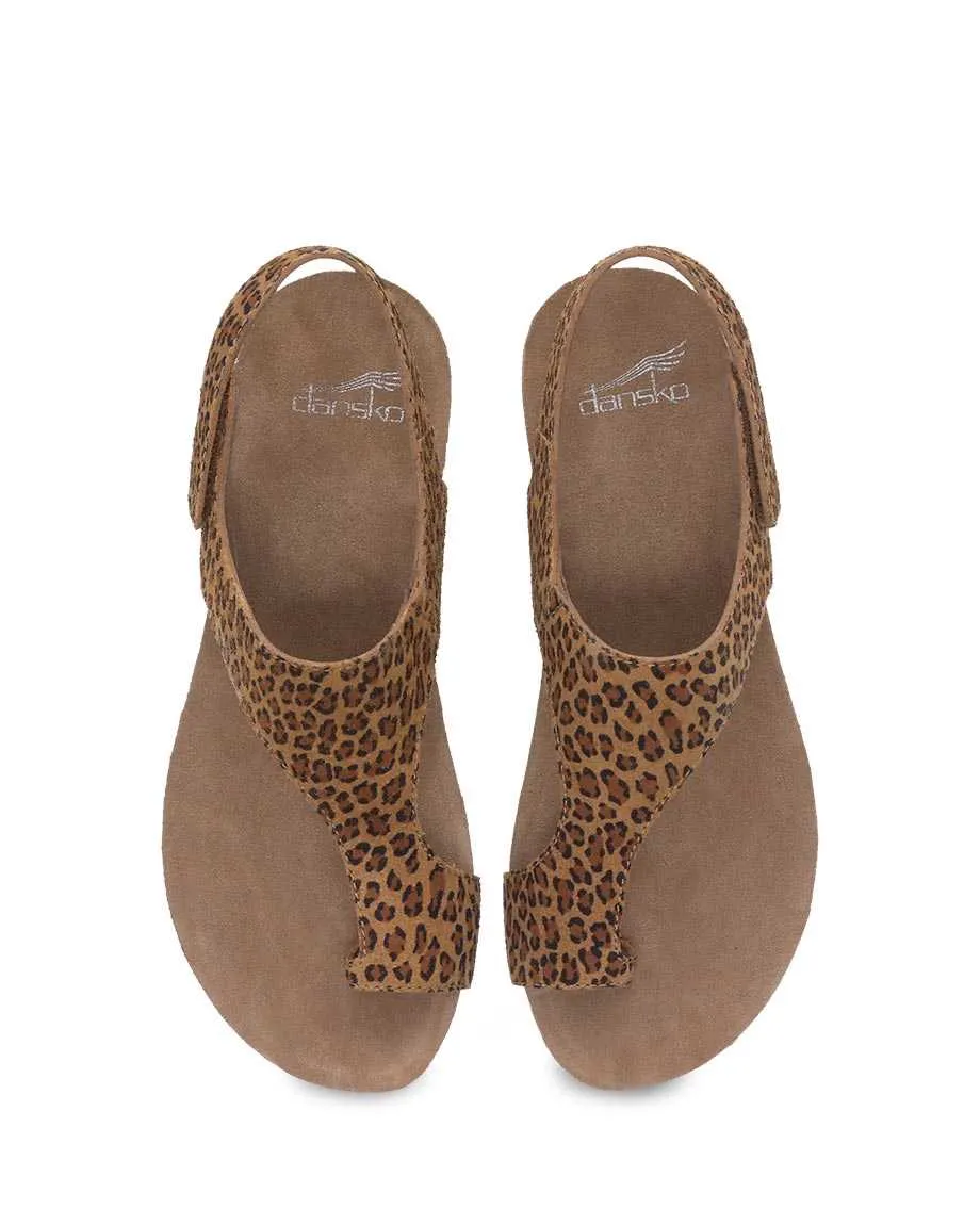 Dansko Womens Reece Sandal- Leopard Suede