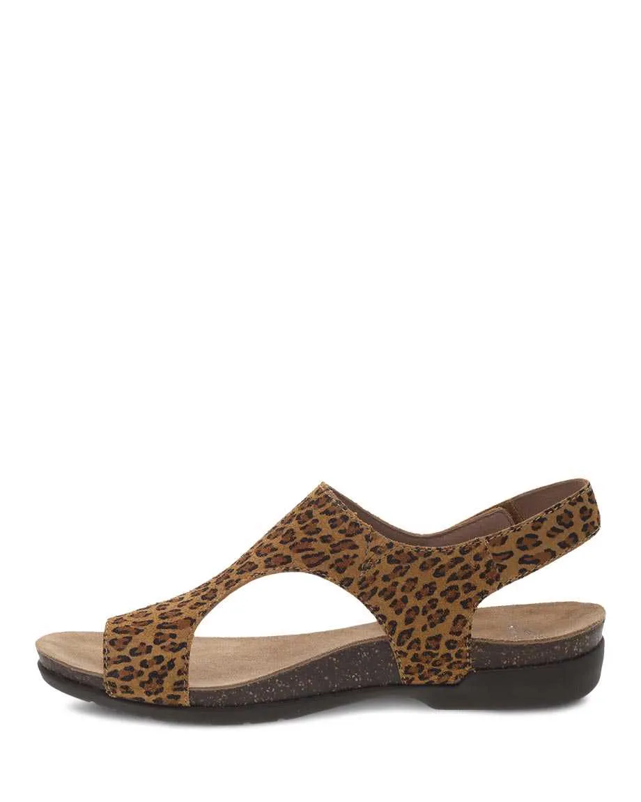 Dansko Womens Reece Sandal- Leopard Suede