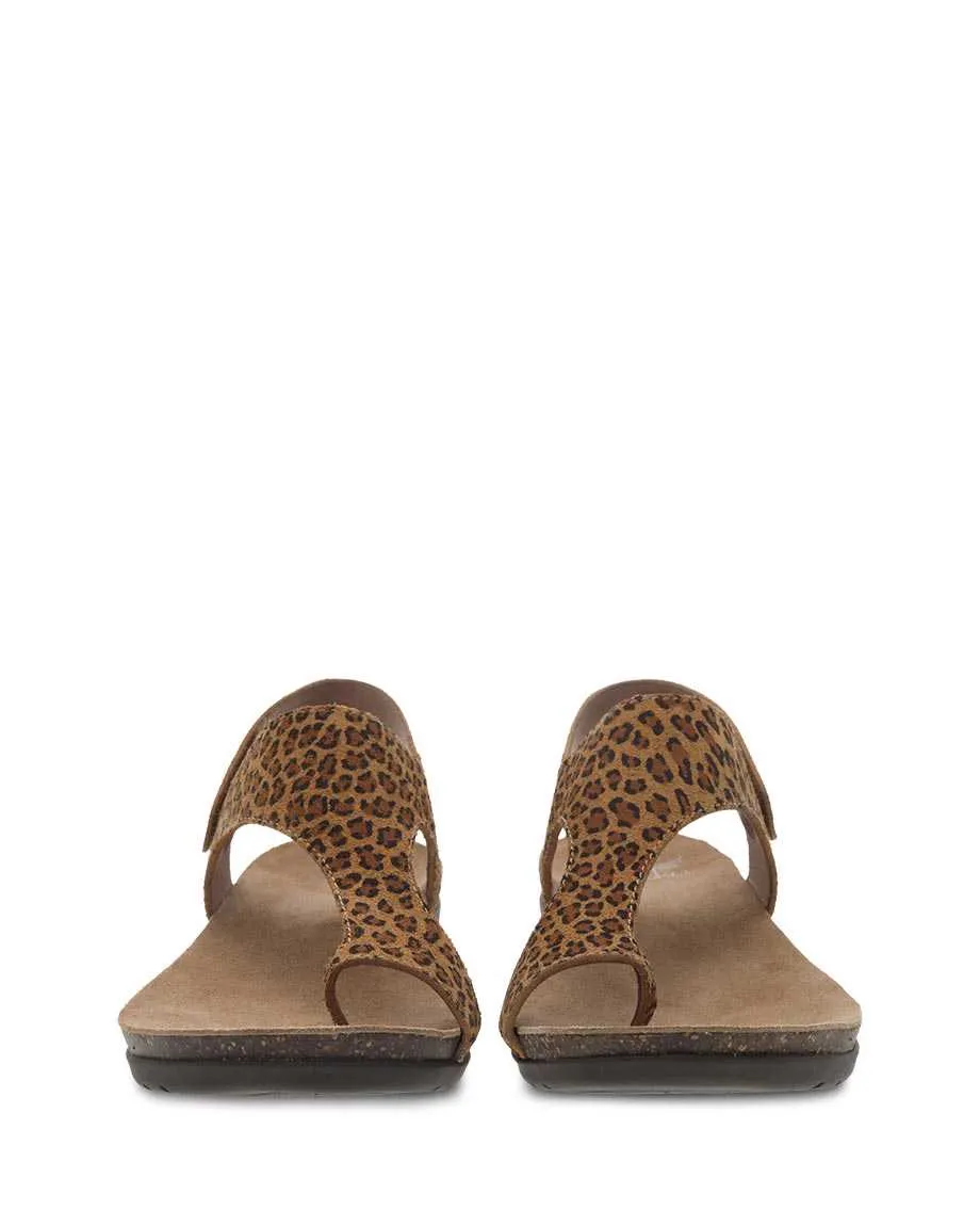 Dansko Womens Reece Sandal- Leopard Suede