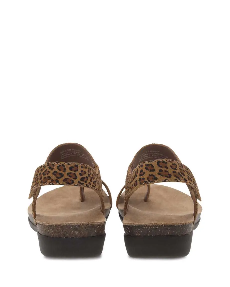 Dansko Womens Reece Sandal- Leopard Suede