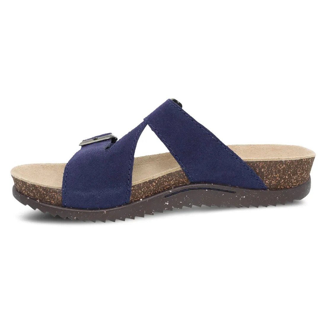  Dayna Two Strap Suede Sandal in Navy  