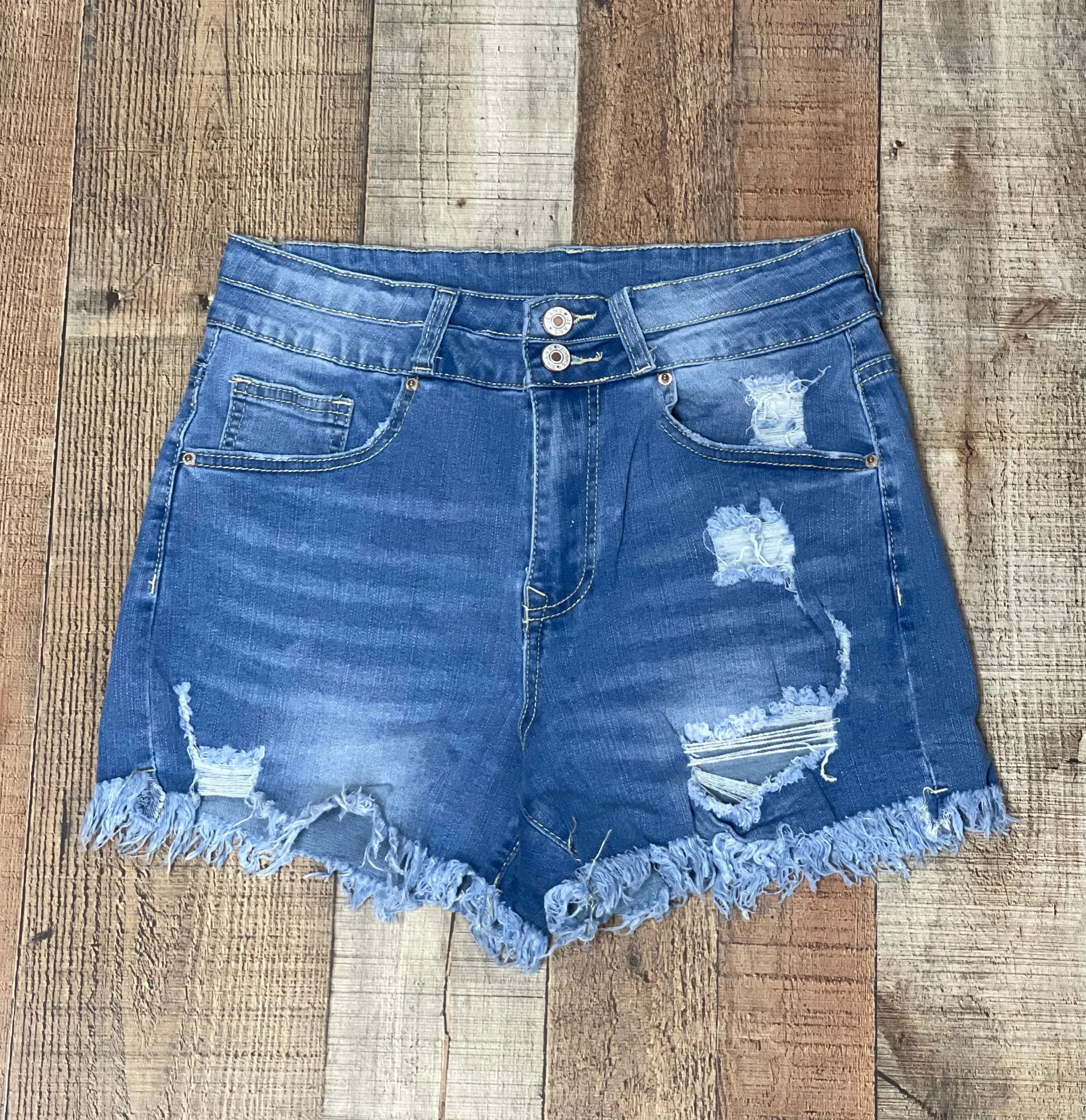 Distressed Shorts - Blue