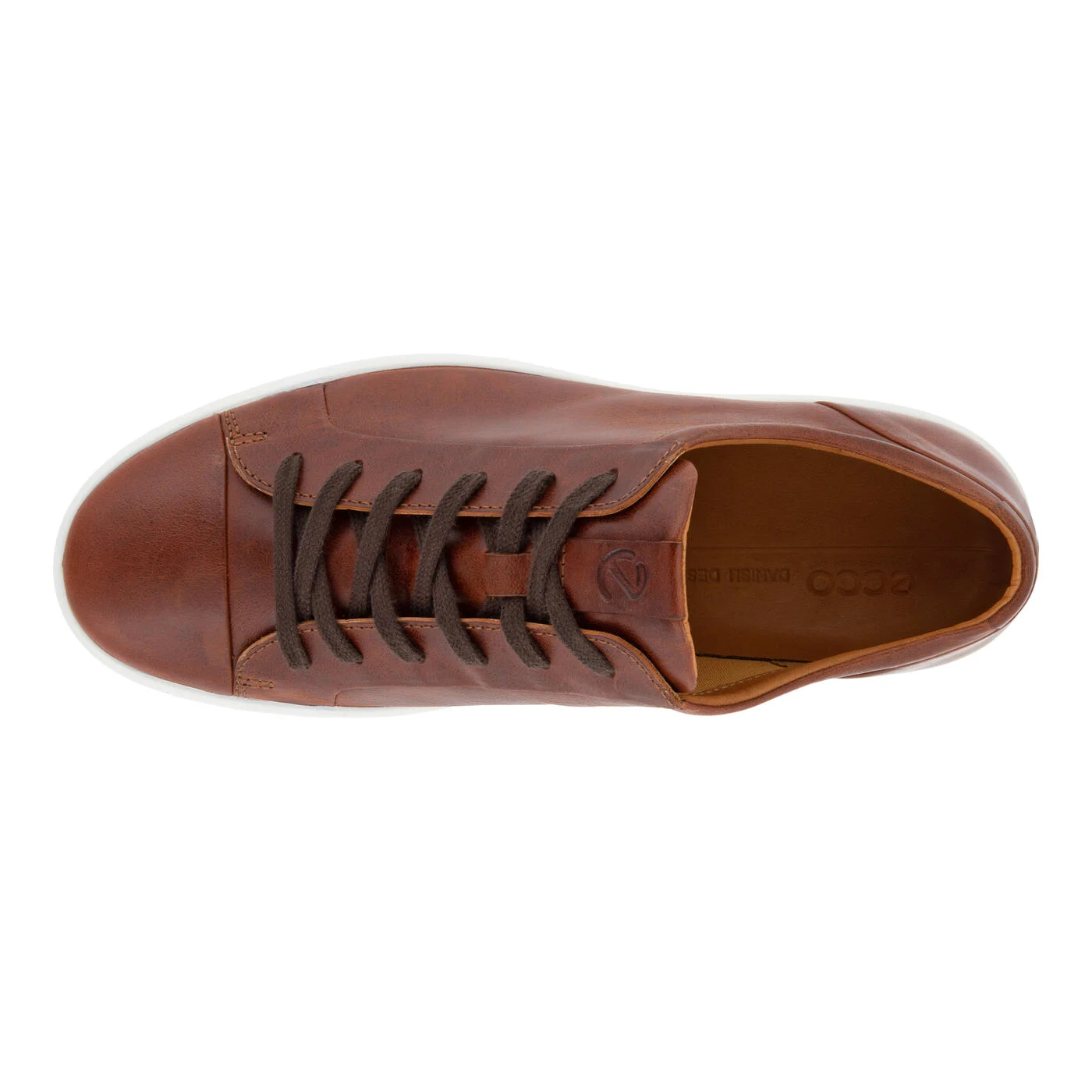 Ecco Mens Soft 7 Lace Up City Sneakers- Cognac