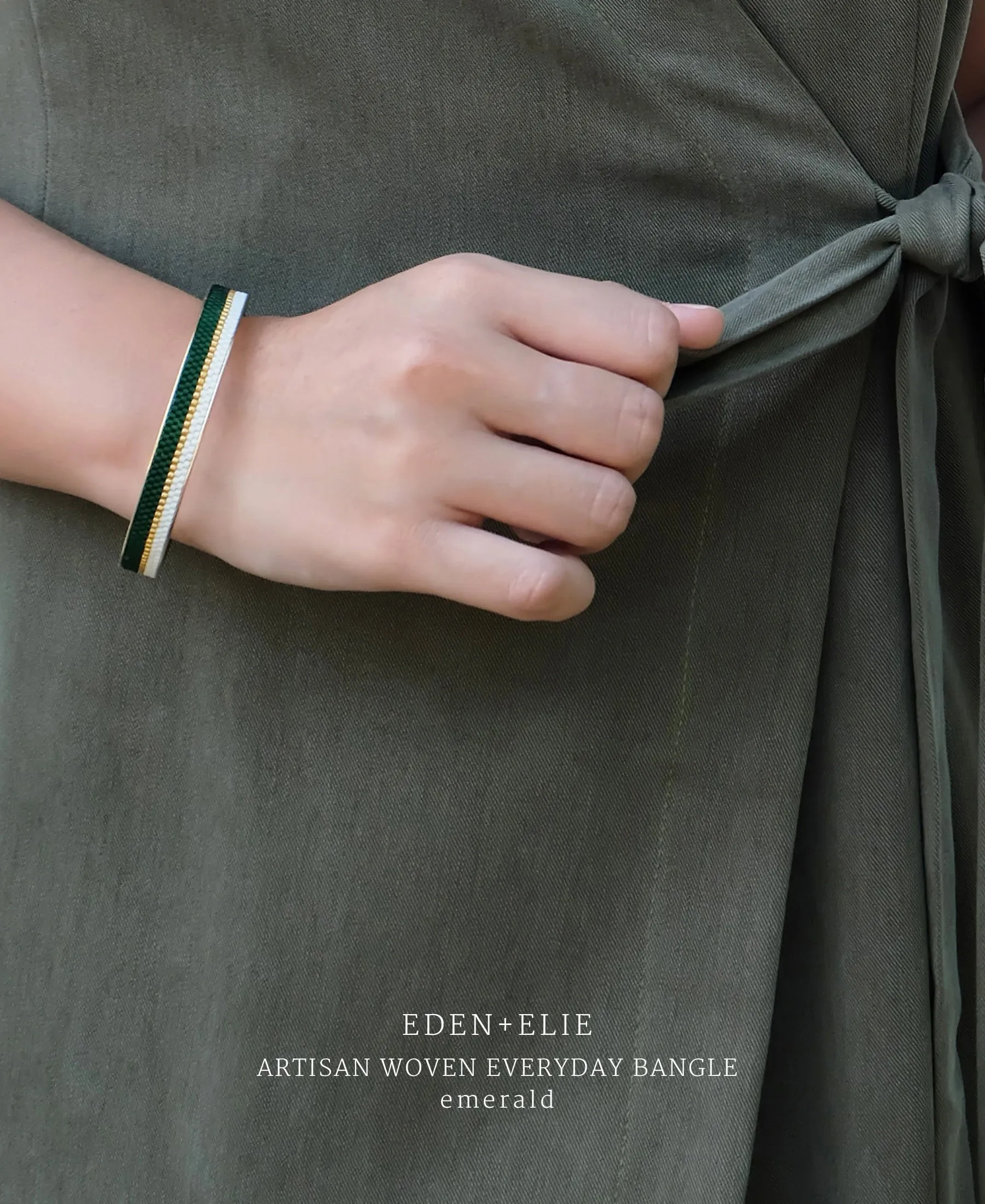 EDEN + ELIE Everyday gold narrow bangle - suede