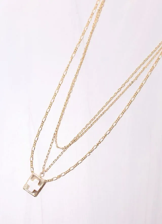 Eugenia Layered Cross Necklace GOLD