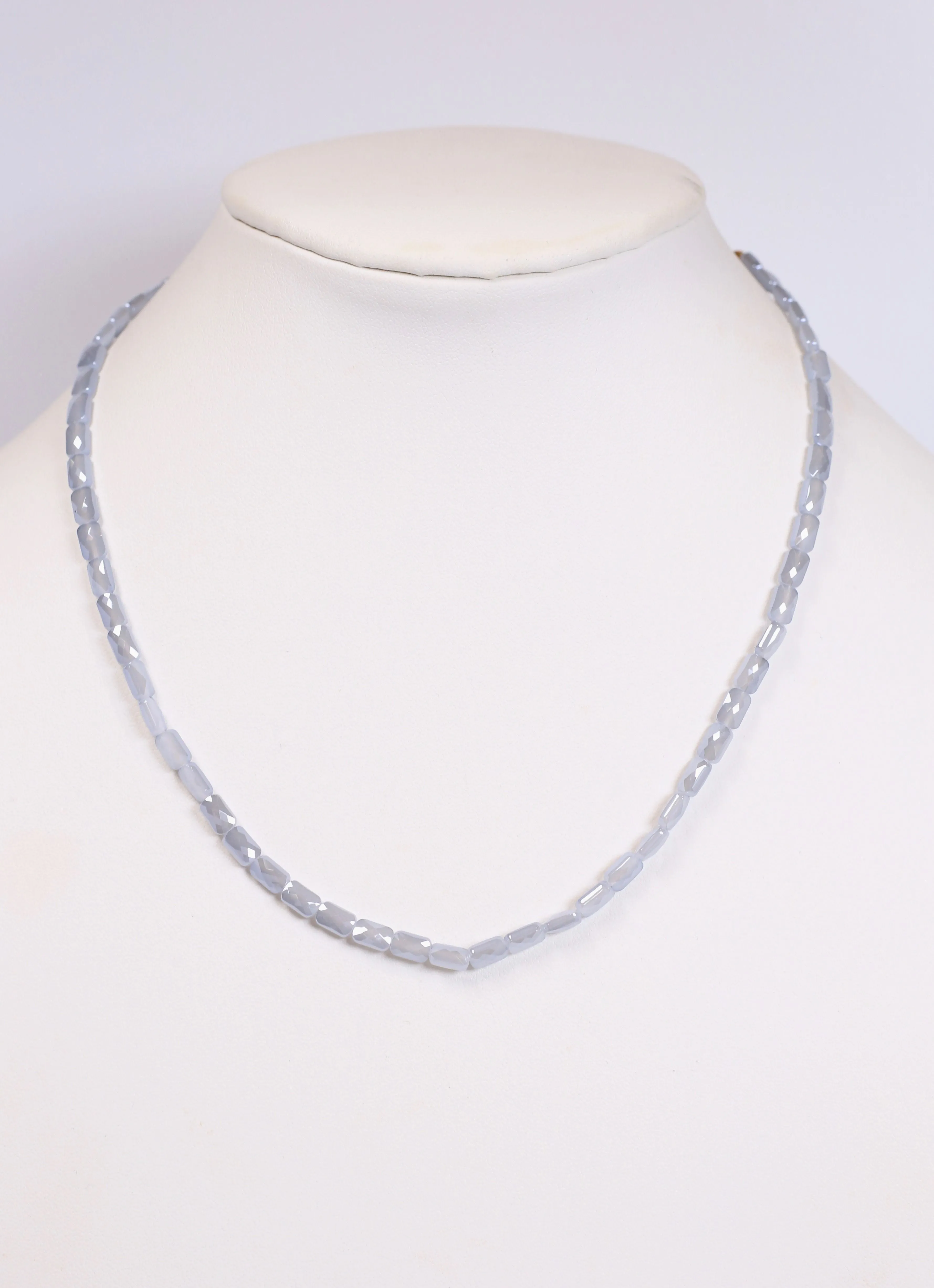 Everette Glass Bead Necklace GRAY