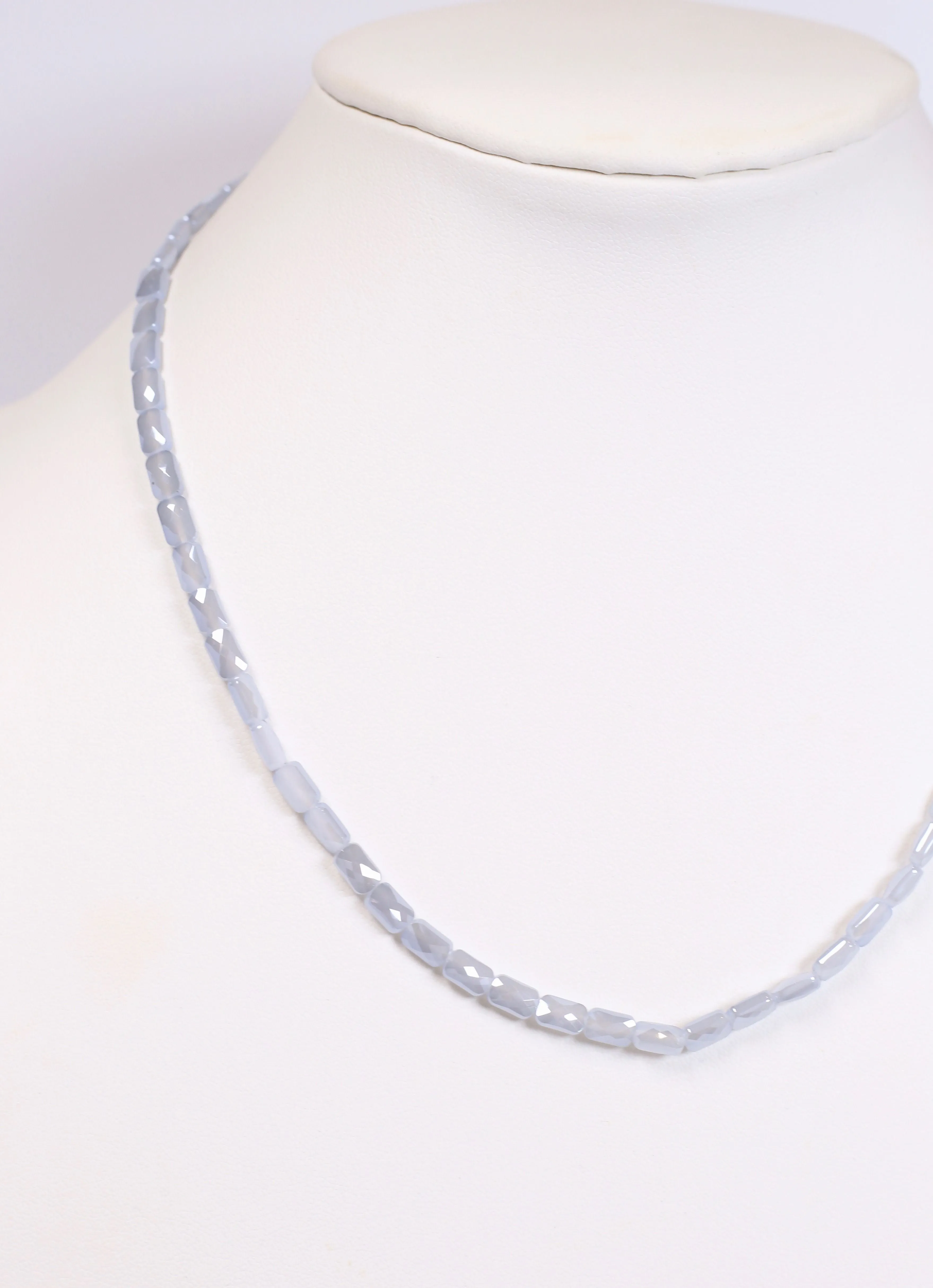 Everette Glass Bead Necklace GRAY