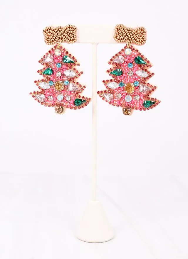 Fa La La Christmas Tree Earring PINK