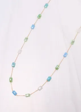 Fairway Glass Bead Necklace BLUE MULTI