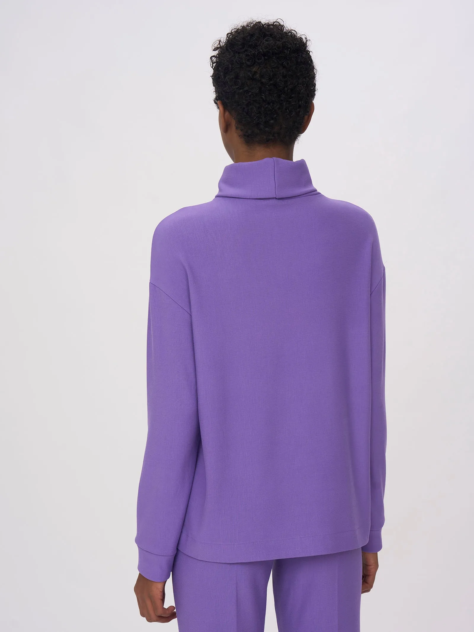 Felpa con collo a ciambella in Eco Techno Fleece - Passion Flower