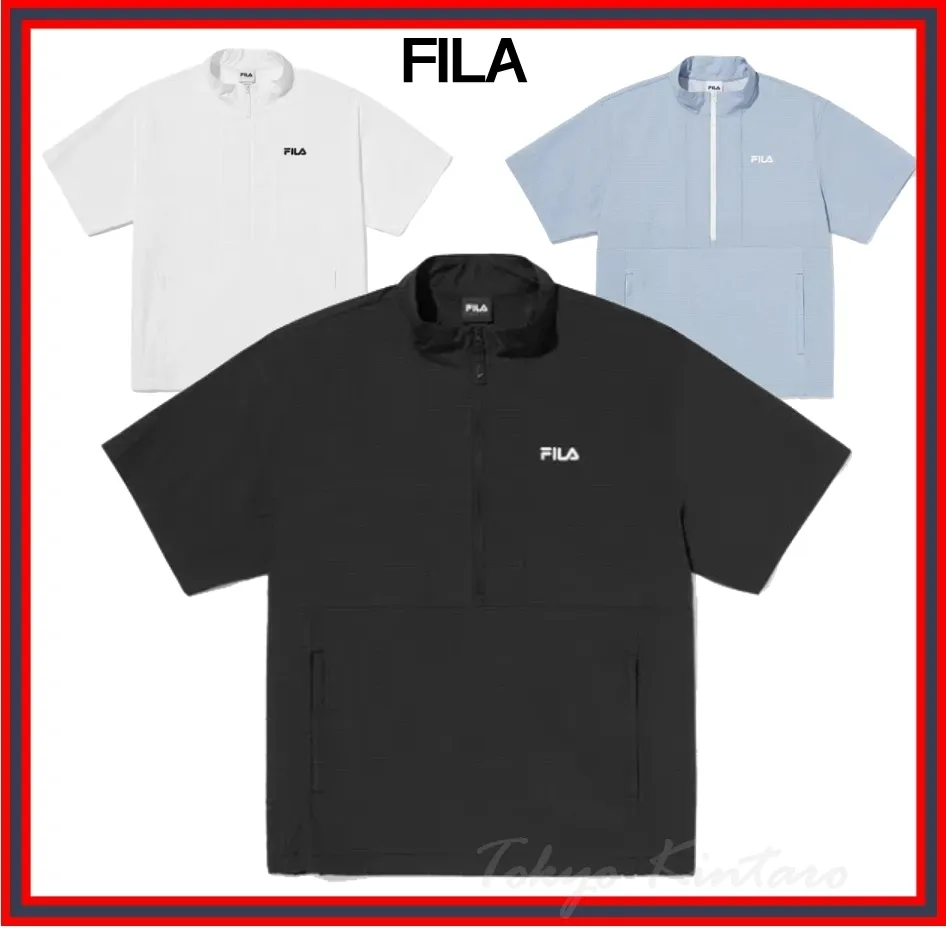 FILA  |Unisex Street Style Cotton T-Shirts