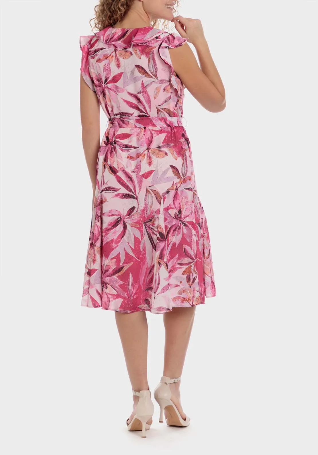 Floral Print Dress - Fuchsia